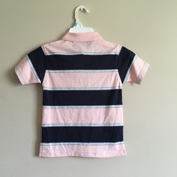 Tommy Hilfiger Boys Pink/Blue Striped T-shirt size 4. - Picture 2 of 5